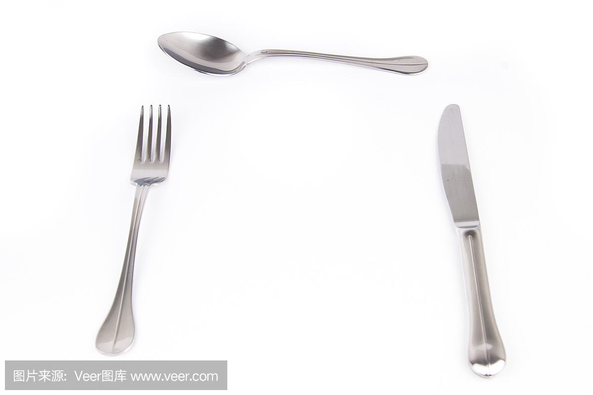 餐具孤立在白色背景上
