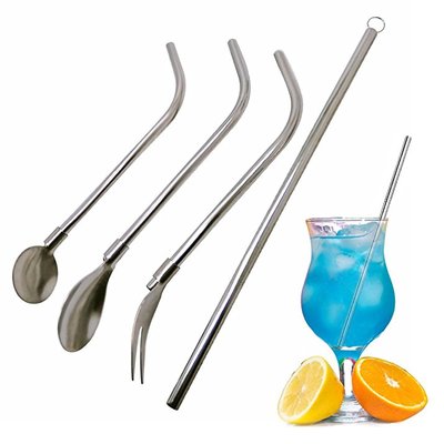 【圖】Reusable Stainless Steel Straws Fork Straws Spoon Stirring Spoon Ice Spoon With Cleaning Brush搭配/價格-血焰王子